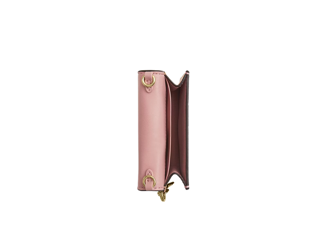 Coach Coach Mini Wallet On a Chain In Signature Canvas Powder Pink - view 3