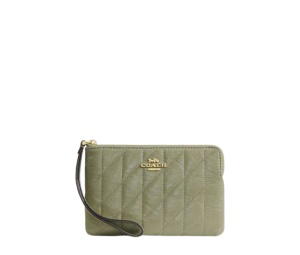 Buy Coach Corner Zip Wristlet With Quilting Pistachio at Sasom – Authentic and Ready to Ship