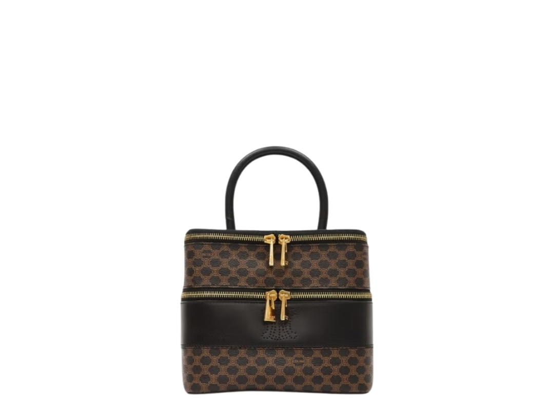 Celine Celine Macadam Vanity Bag Black Brown
