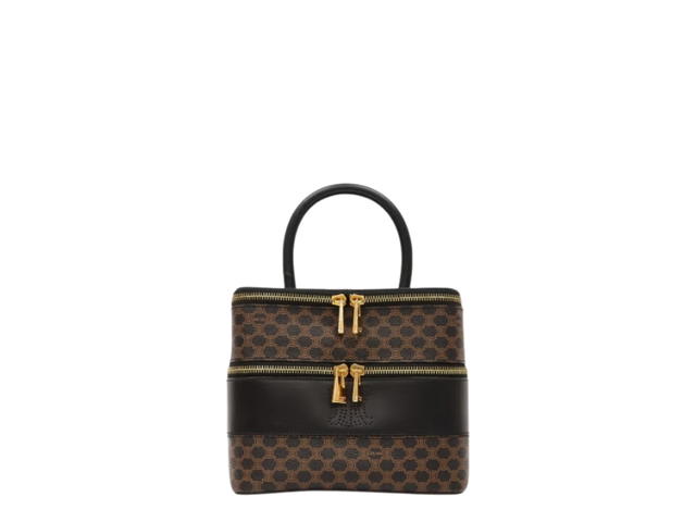 Celine Celine Macadam Vanity Bag Black Brown - view 1