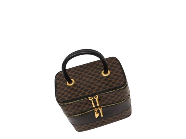Celine Celine Macadam Vanity Bag Black Brown - view 3