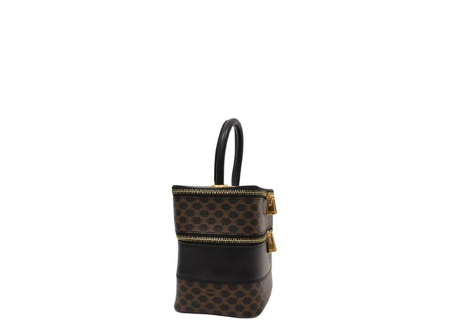 Celine Celine Macadam Vanity Bag Black Brown - view 4