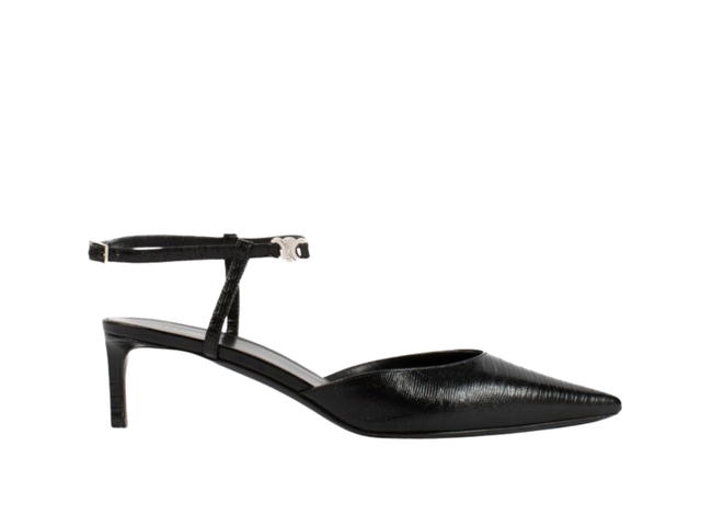 Celine Celine Lizard-Embossed Slingbacks Black - view 1