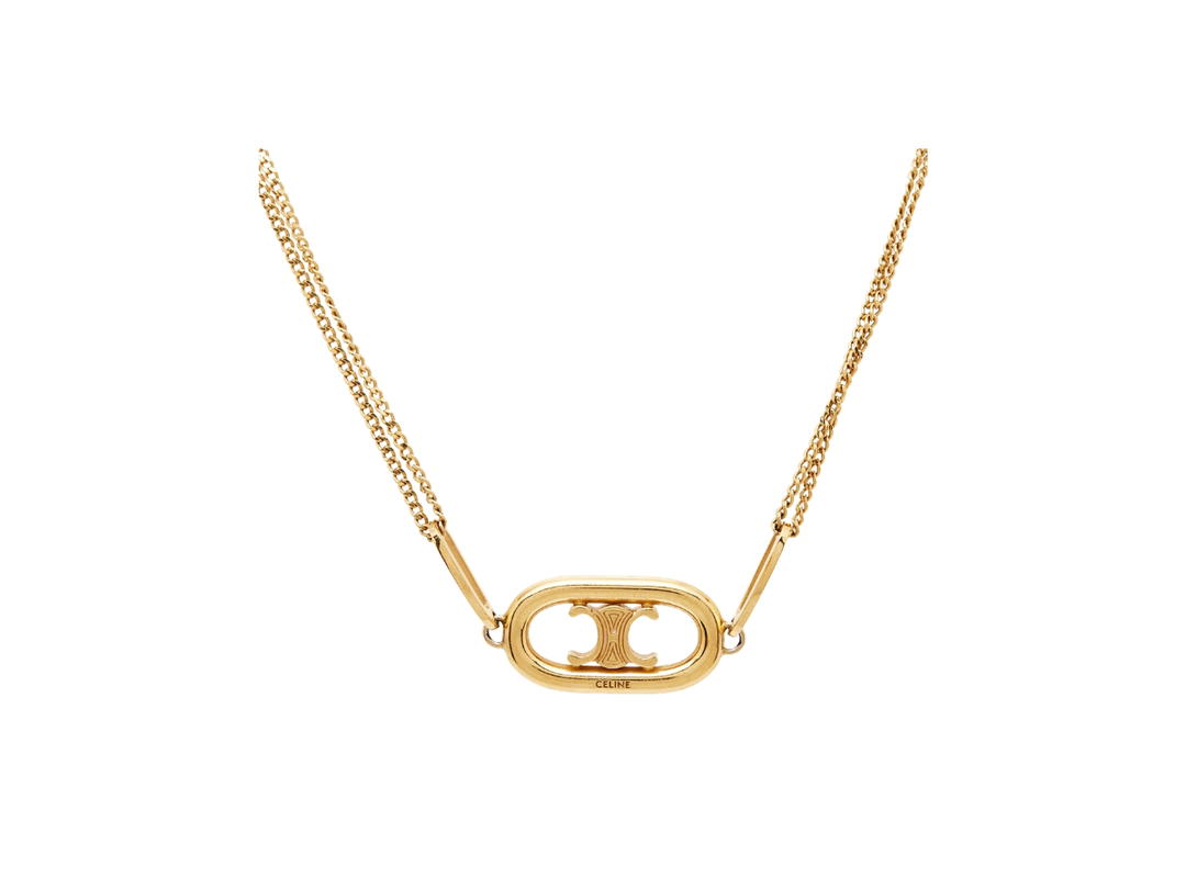 Celine Celine Triomphe Suspended Necklace Gold