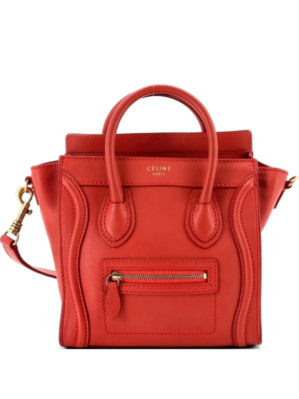 Celine Celine Luggage Bag Smooth Leather Nano crossbody bag Red