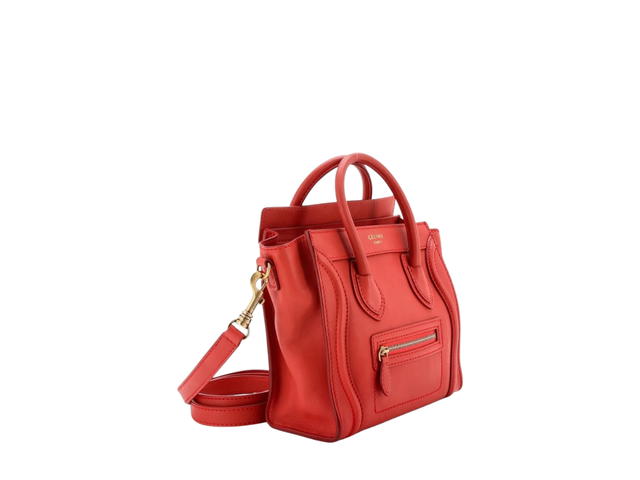 Celine Celine Luggage Bag Smooth Leather Nano crossbody bag Red - view 2