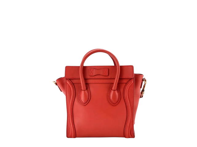 Celine Celine Luggage Bag Smooth Leather Nano crossbody bag Red - view 3