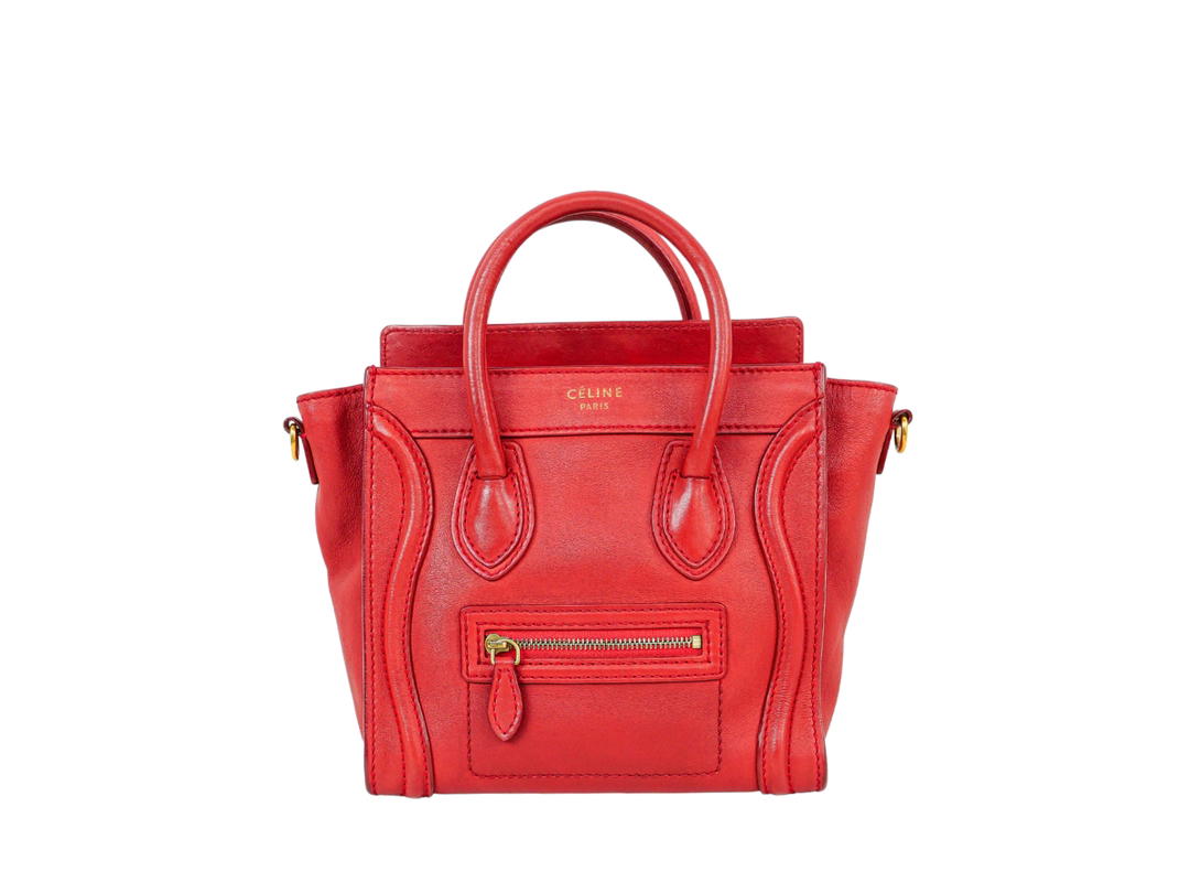 Celine Celine Nano Luggage Bag Red