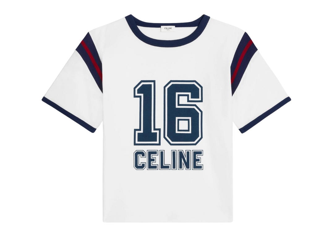 Celine Celine 16 Boxy T-Shirt In Cotton Jersey Off White Touareg Rust