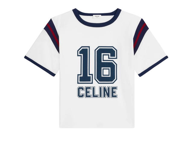 Celine Celine 16 Boxy T-Shirt In Cotton Jersey Off White Touareg Rust - view 1