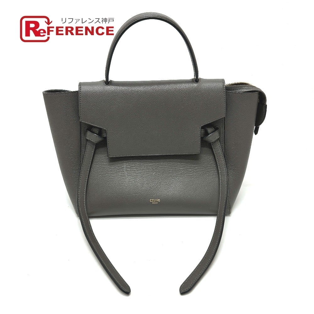 Celine CELINE 189153 logo Belt bag micro 2WAY Shoulder Bag Hand Bag Leather gray