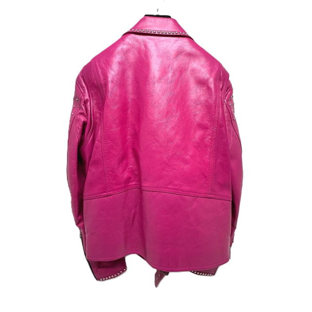 Celine CELINE 29AJC756Q Edith Slimane Custom Order Studs Baker Double Rider Jacket pink - view 3