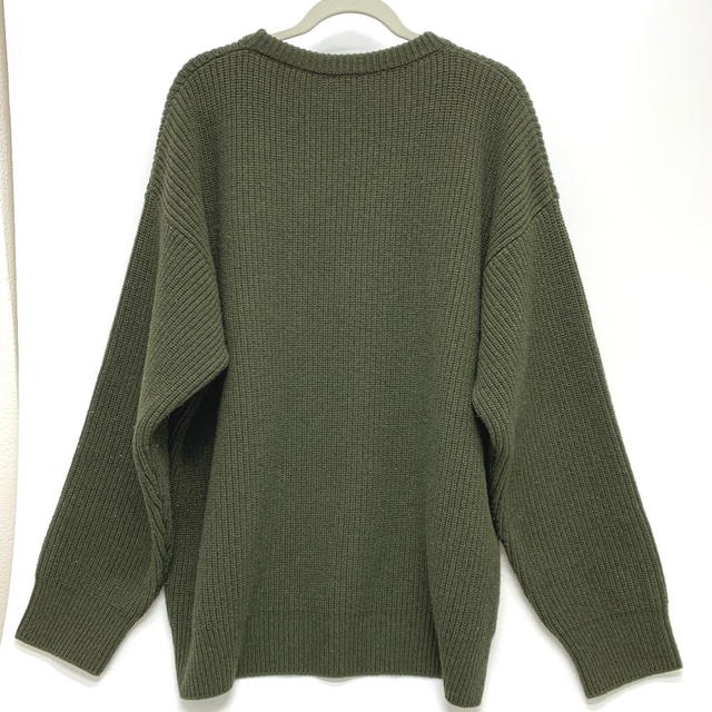 Celine CELINE 2AB97 logo Leopard rib netting sweater wool khaki - view 2