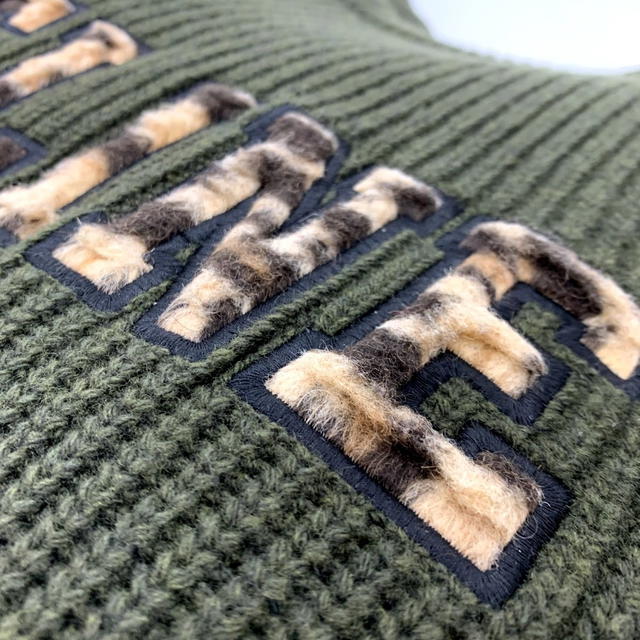 Celine CELINE 2AB97 logo Leopard rib netting sweater wool khaki - view 4