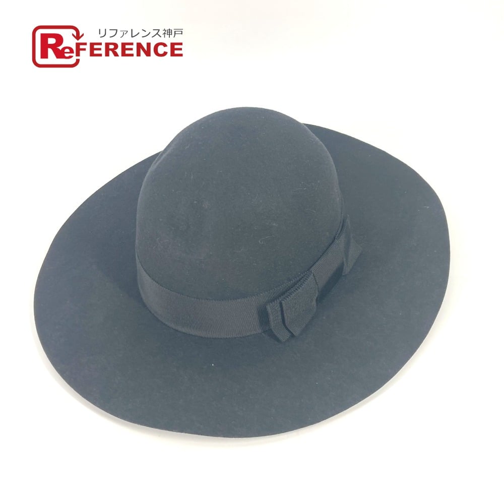 Celine CELINE 2AUC1149H Ribbon Maria capeline felt hat Rabbit Black