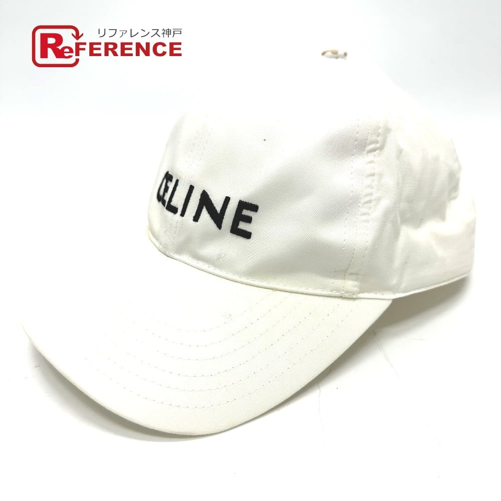 Celine CELINE 2AUS9969P Embroidery baseball cap hat cap baseball cap cotton White/Black