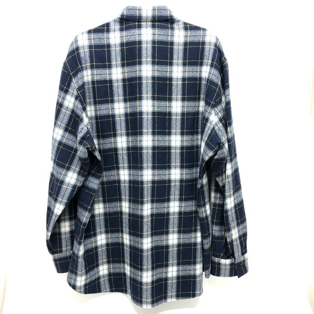 Celine CELINE 2C555198O check Checked Wool Loose Shirt Long sleeve shirt wool Navy - view 3