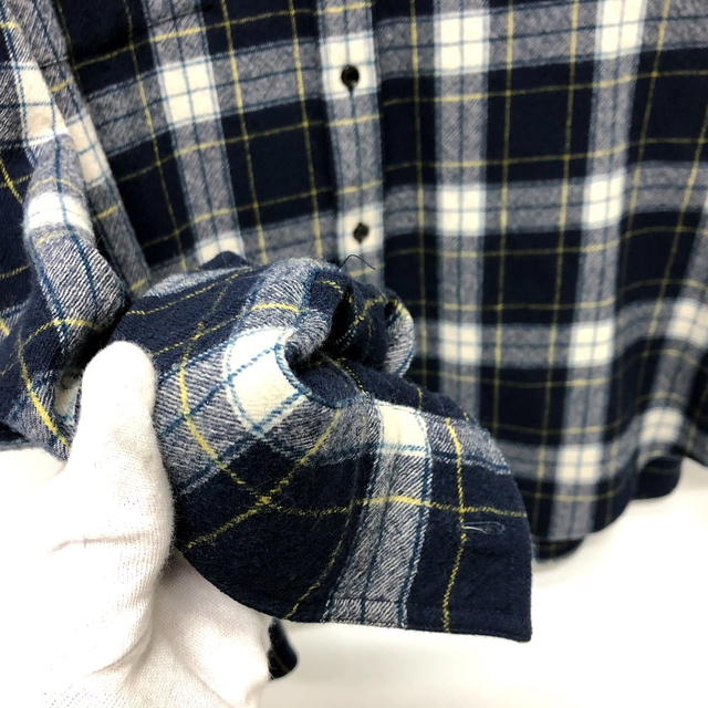Celine CELINE 2C555198O check Checked Wool Loose Shirt Long sleeve shirt wool Navy - view 5