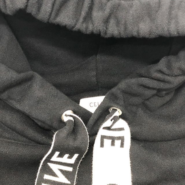 Celine CELINE 2Y468670Q logo laces hood sweat Parka cotton Black - view 5