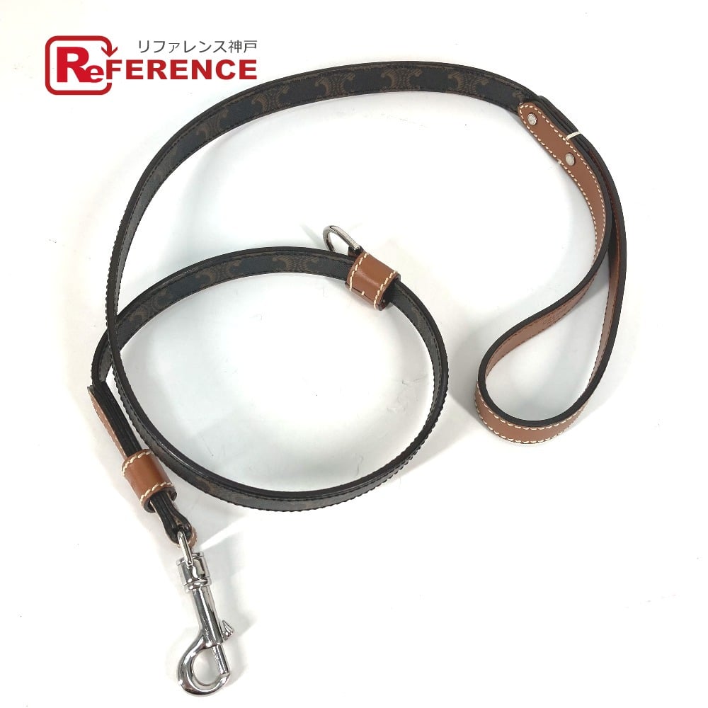 Celine CELINE 4M1582EAV.04LI Triomphe Dog leash dog pet dog Lead Leather/Canvas Brown