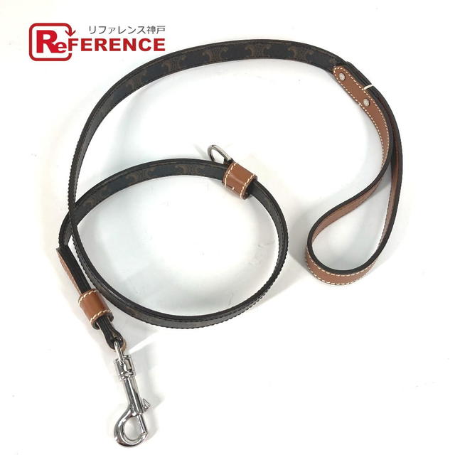 Celine CELINE 4M1582EAV.04LI Triomphe Dog leash dog pet dog Lead Leather/Canvas Brown - view 1