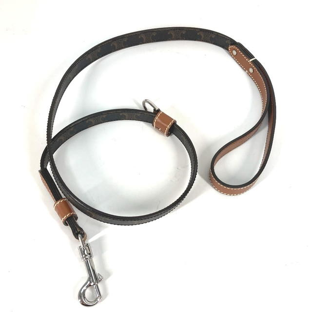 Celine CELINE 4M1582EAV.04LI Triomphe Dog leash dog pet dog Lead Leather/Canvas Brown - view 2