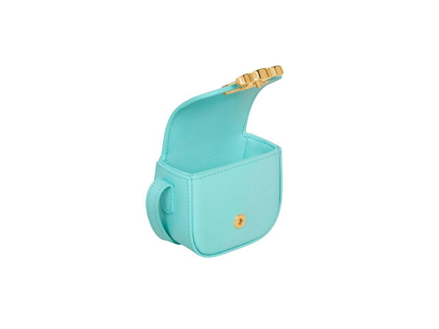 Celine Celine AirPods Case With Strap In Shiny Calfskin Gold Hardware Turquoise - view 3