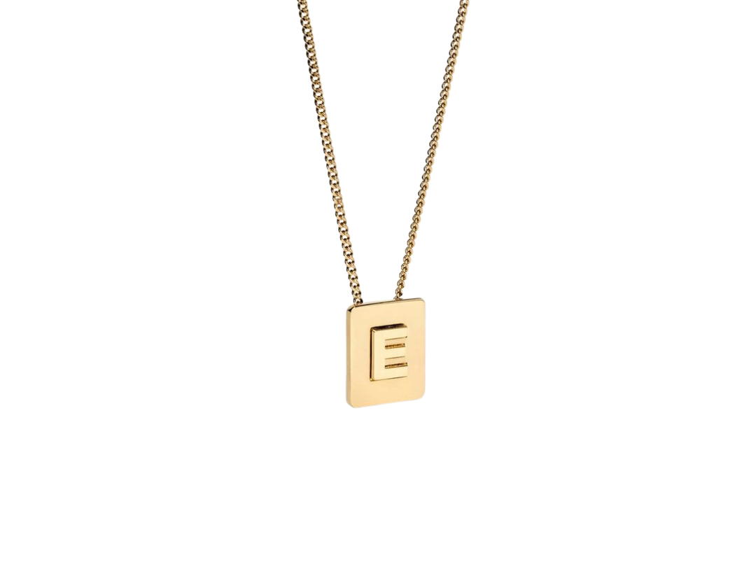 Celine Celine Alphabet E Necklace In Brass With Gold Finish Gold