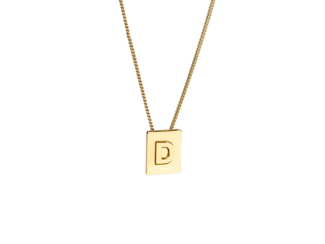 Celine Celine Alphabet Necklace D In Brass With Gold Finish