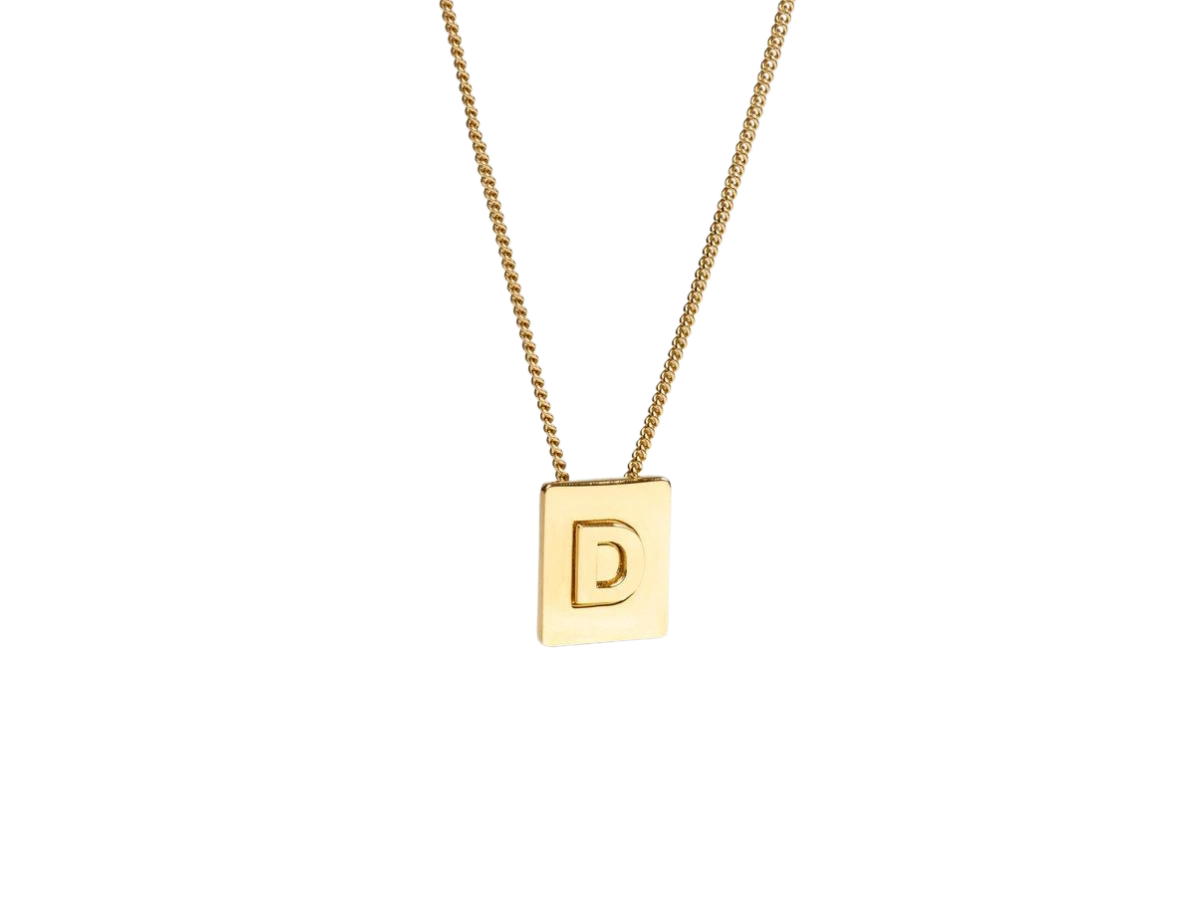 Celine Celine Alphabet Necklace D In Brass With Gold Finish
