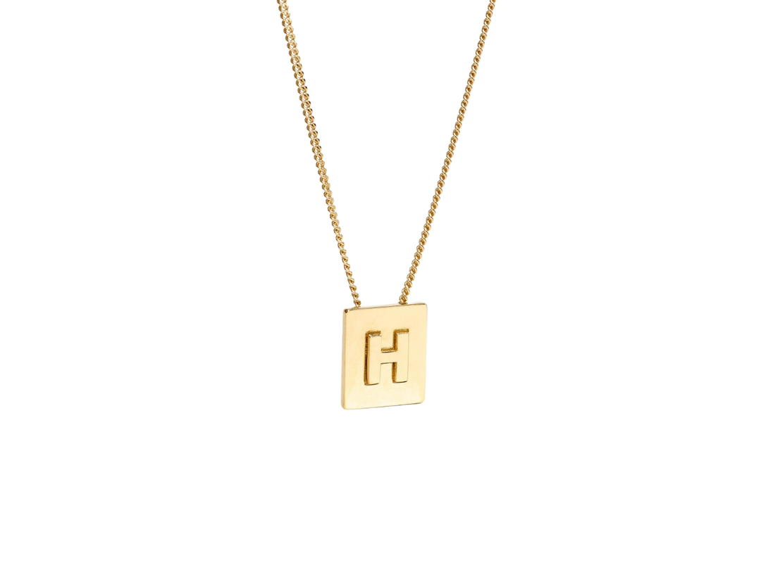 Celine Celine Alphabet Necklace H In Brass With Gold Finish