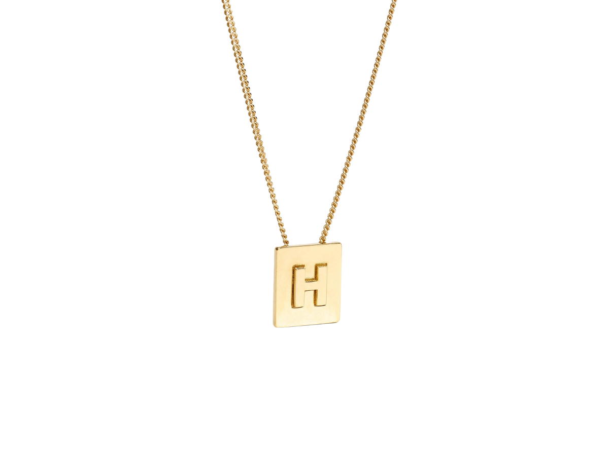 Celine Celine Alphabet Necklace H In Brass With Gold Finish