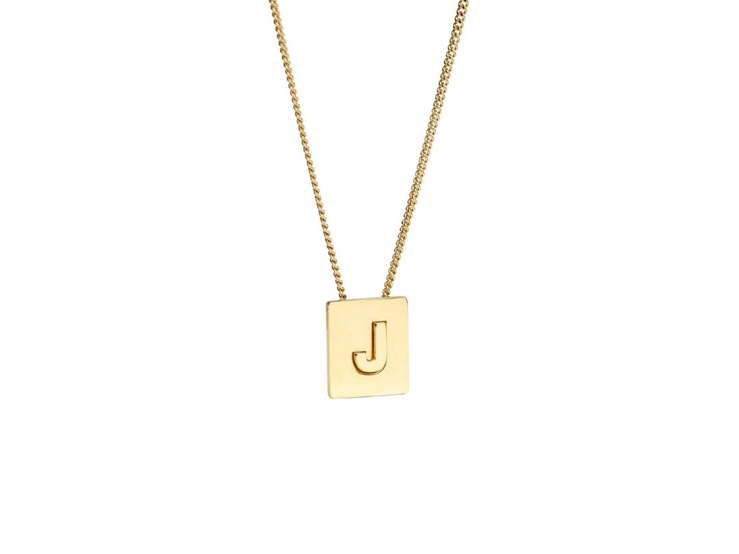 Celine Celine Alphabet Necklace J In Brass With Gold Finish
