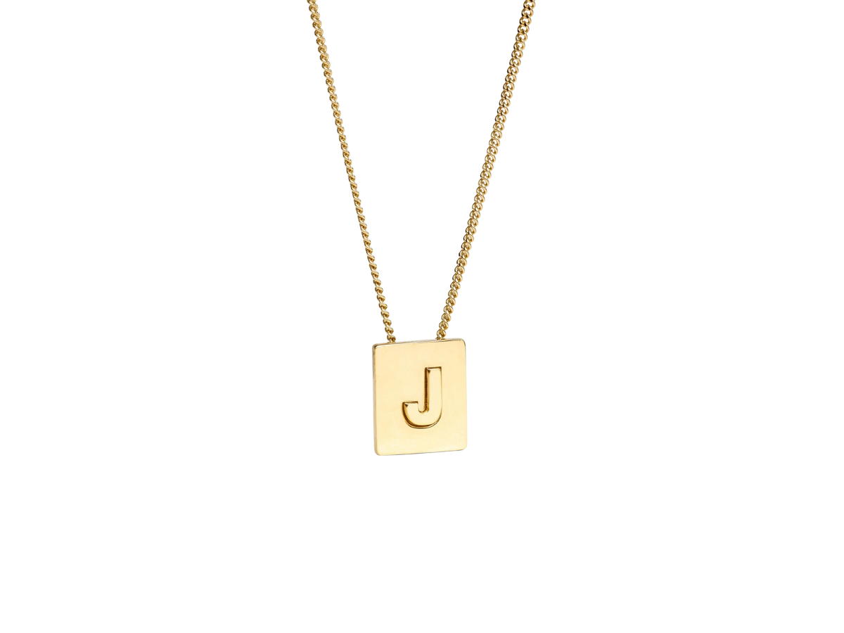 Celine Celine Alphabet Necklace J In Brass With Gold Finish