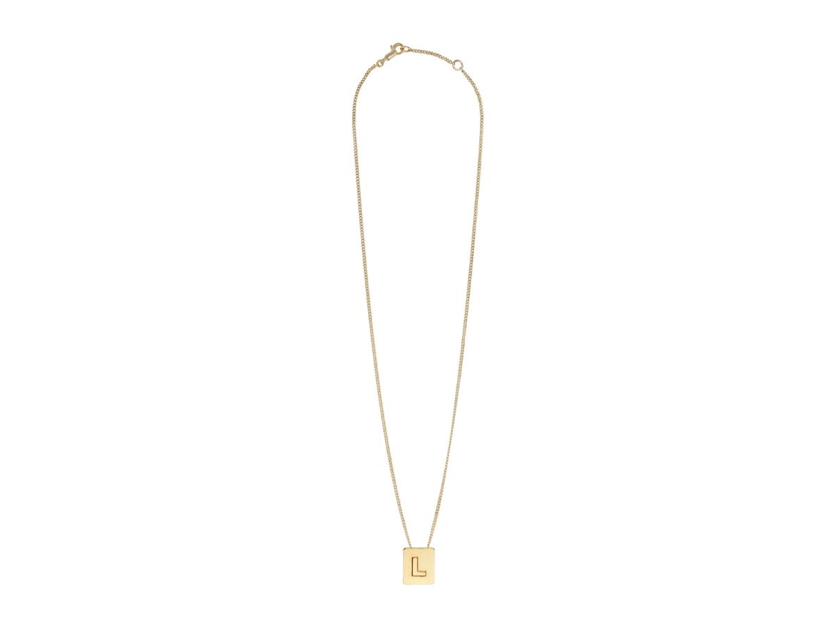 Celine Celine Alphabet Necklace L In Brass With Gold Finish