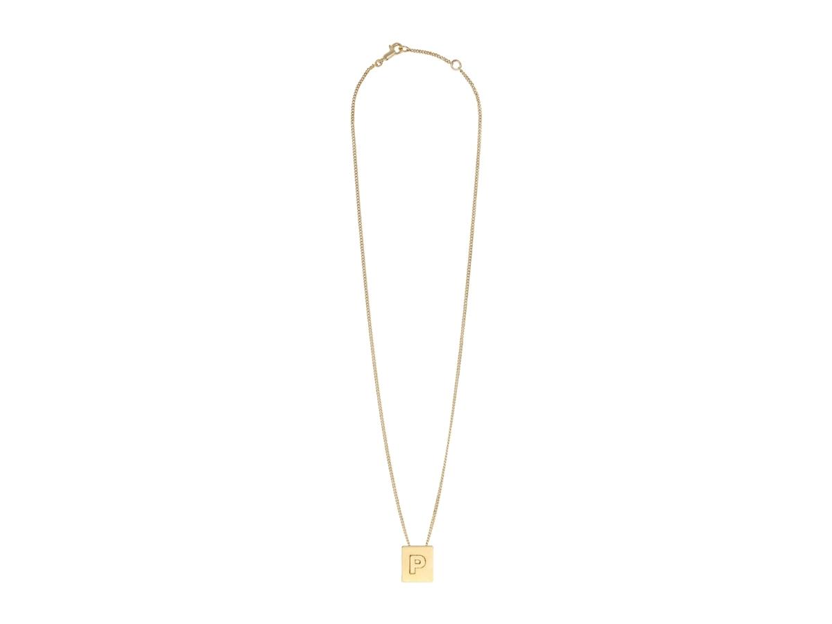 Celine Celine Alphabet Necklace P In Brass With Gold Finish