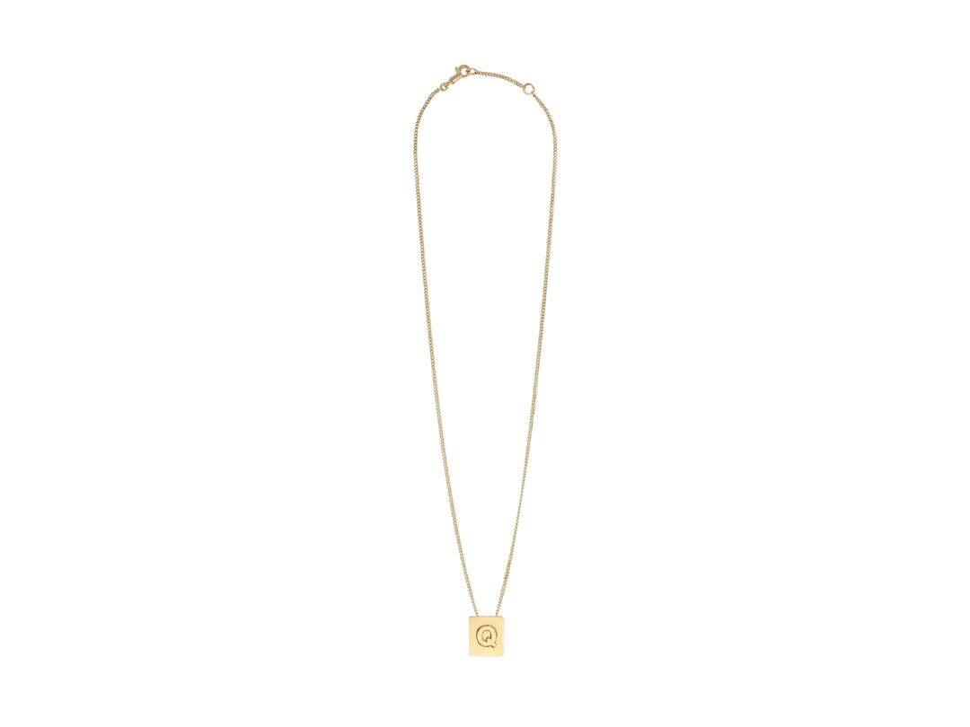 Celine Celine Alphabet Necklace Q In Brass With Gold Finish