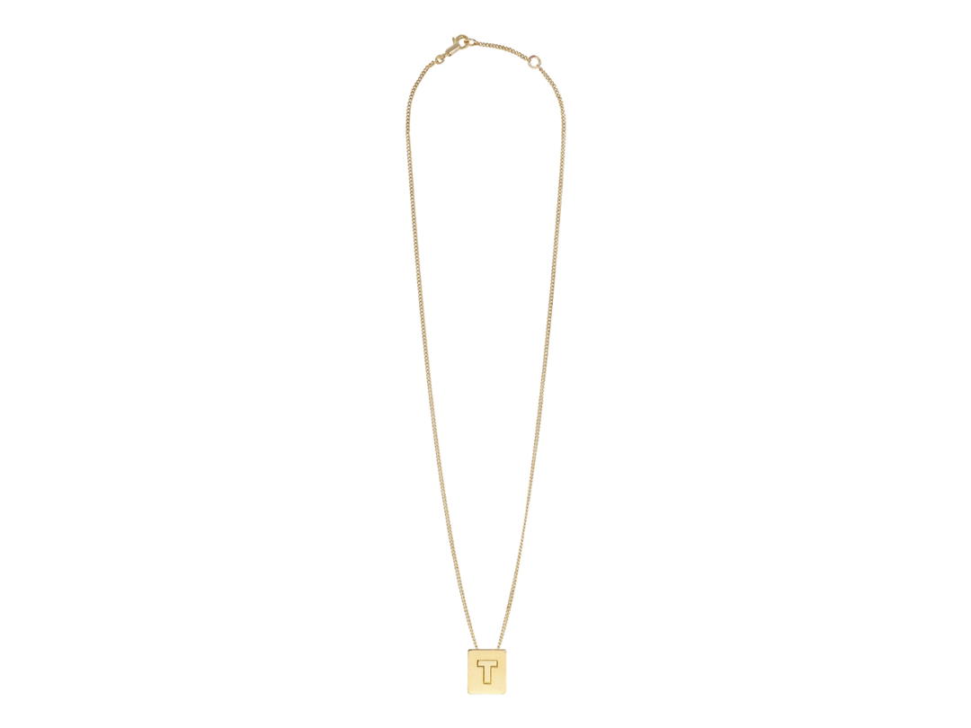 Celine Celine Alphabet Necklace T In Brass With Gold Finish