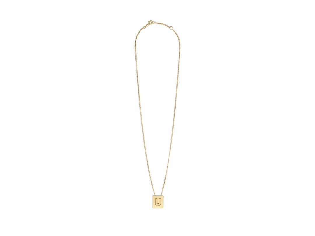 Celine Celine Alphabet Necklace U In Brass With Gold Finish
