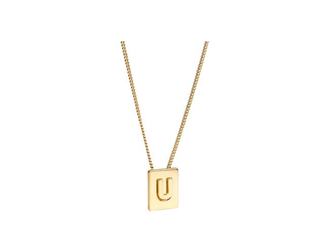 Celine Celine Alphabet Necklace U In Brass With Gold Finish - view 2