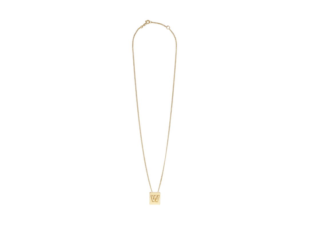 Celine Celine Alphabet Necklace W In Brass With Gold Finish