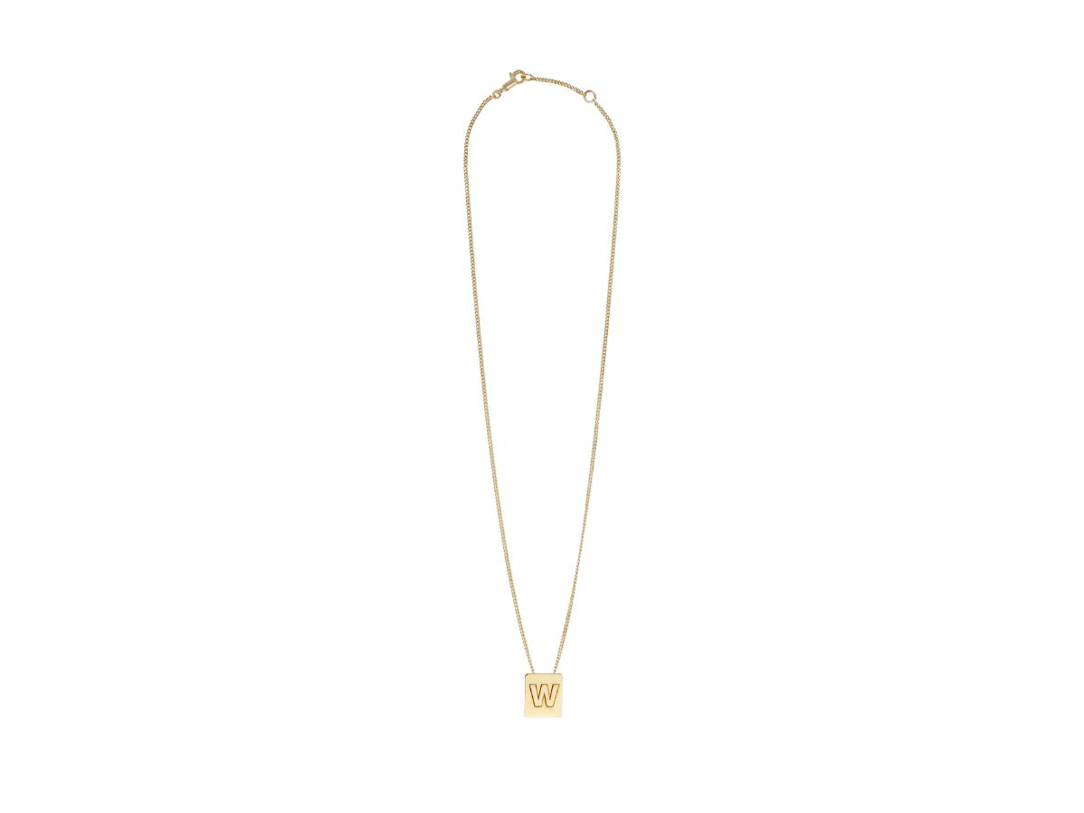 Celine Celine Alphabet Necklace W In Brass With Gold Finish