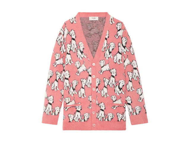 Celine Celine Artist Jacquard Cardigan In Brushed Cotton - view 1
