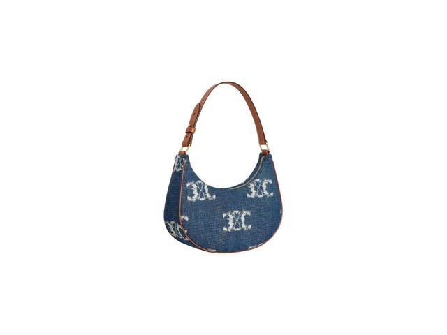 Celine Celine Ava Bag In Denim With Triomphe Navy Tan - view 2