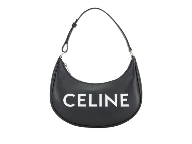 Celine Celine Ava Bag In Smooth Calfskin With Silver Finishing And Celine Print Black - view 1