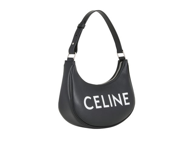 Celine Celine Ava Bag In Smooth Calfskin With Silver Finishing And Celine Print Black - view 3