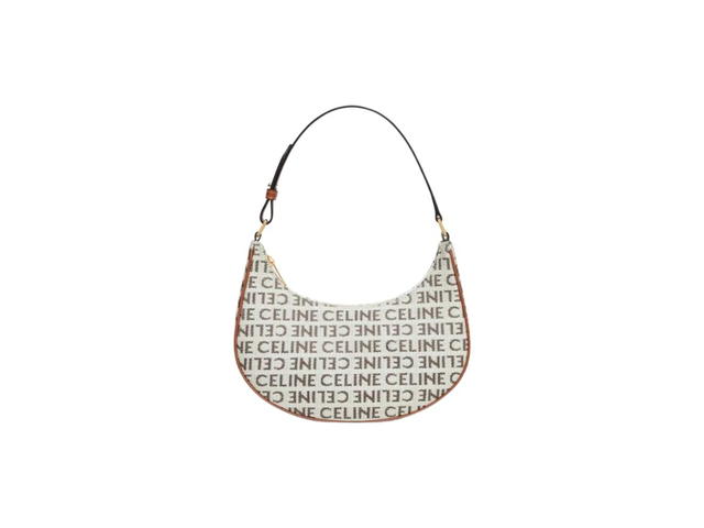 Celine Celine Ava Bag In Textile With Celine All-Over Natural-Tan - view 1
