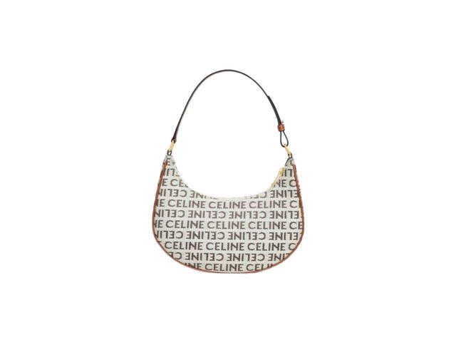 Celine Celine Ava Bag In Textile With Celine All-Over Natural-Tan - view 3