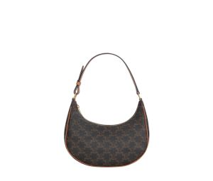 Celine Ava Bag In Triomphe Canvas And Calfskin With Gold Finishing Tan
