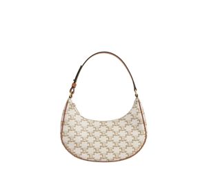 Buy Celine Ava Bag In Triomphe Canvas And Calfskin With Gold Finishing White at Sasom – Authentic and Ready to Ship